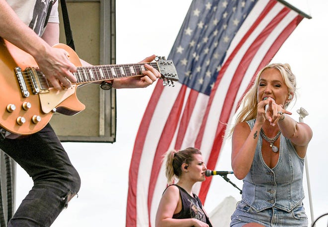 Nashville Recording Artist Tracielynn sings during the 4th of July Freedom Celebration Fireworks and Concert in Williamston, S.C. Saturday, June 29, 2024.