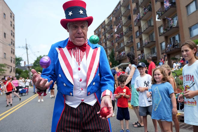 Robert Carroll is shown during the Ridgefield Park(N.J.) Fourth of July Parade, Thursday, July 4, 2024.