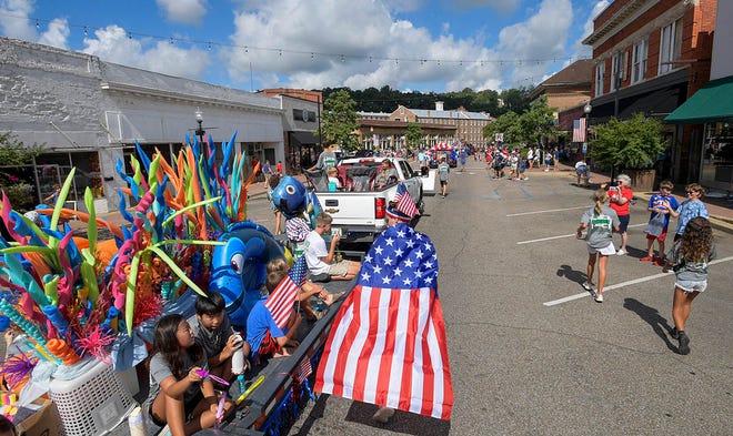 The Fourth of July parade makes its way through town during the Prattville Independence Day Celebration in Prattville, Ala., on Thursday July 4, 2024.