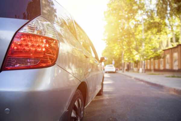 gray car on road