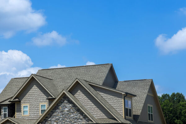 asphalt shingles on the roof of a house